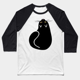 Top View Black Cat Baseball T-Shirt